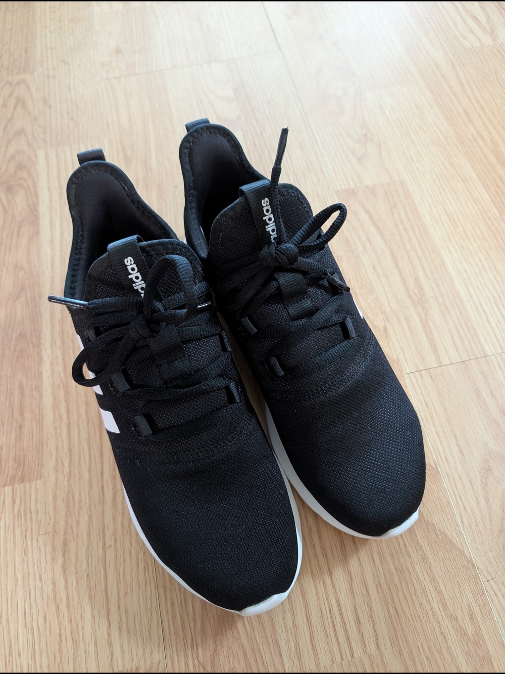 adidas Women's Black Knit Sneakers with White Accents